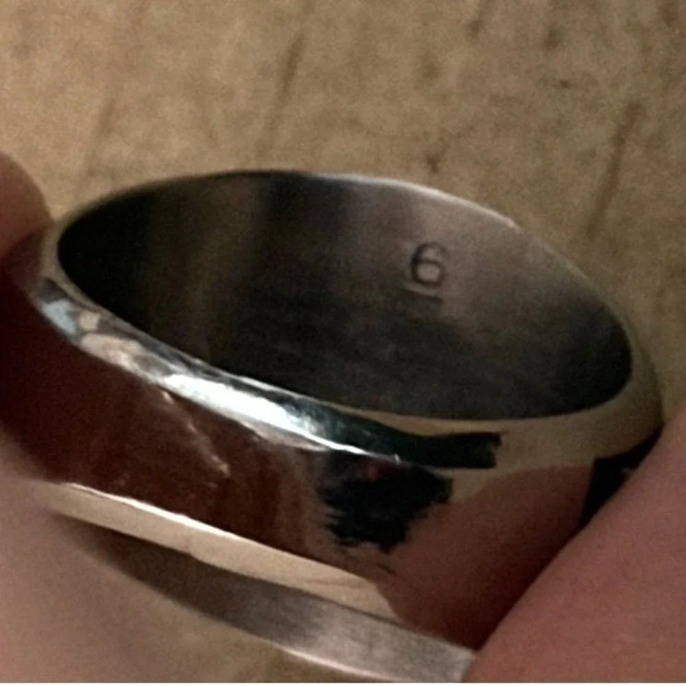 McDonald's Service Ring Vintage Signet‎ Silver Tone 15 Year Logo Size 6 1990s